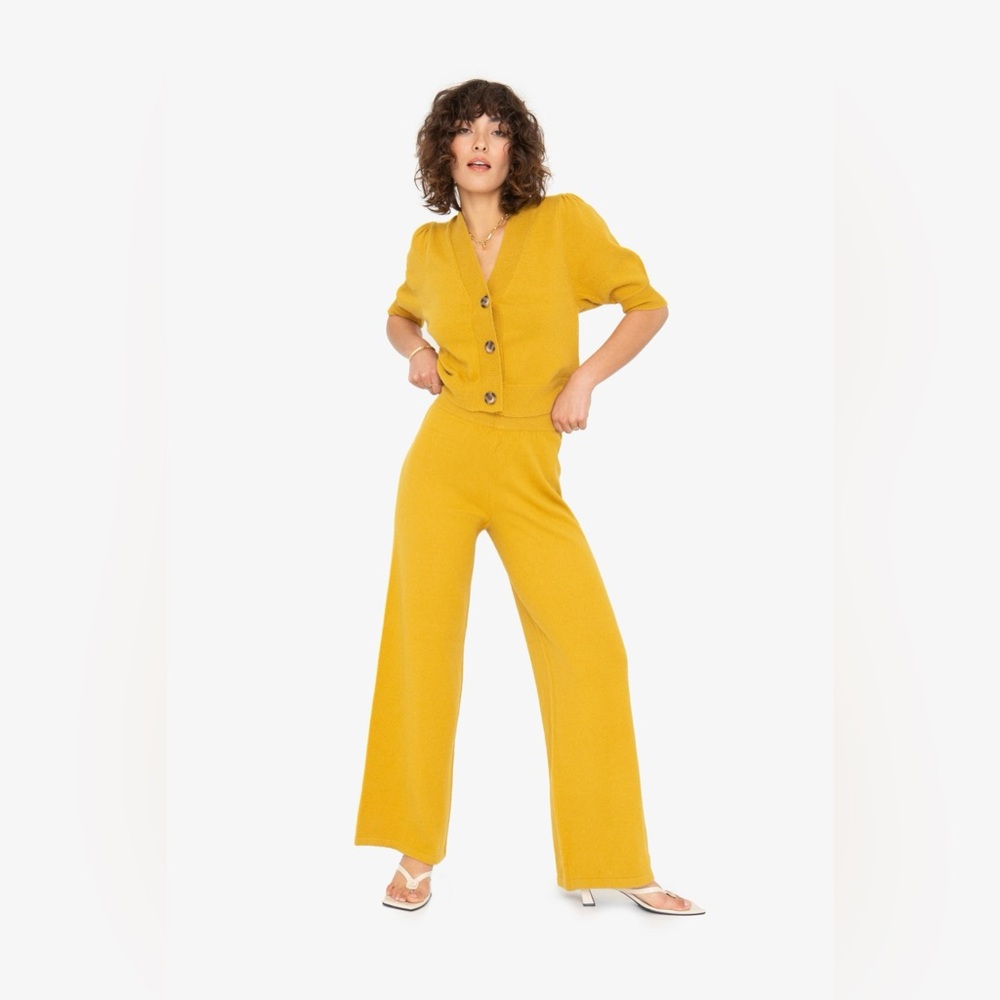 Callahan Knitwear Wide Leg Mustard Pants - XL